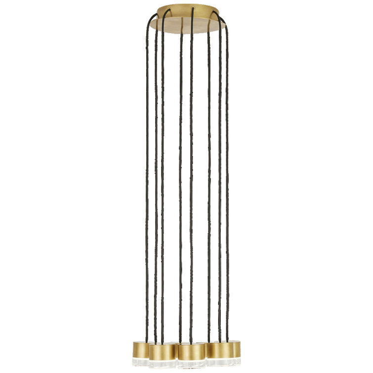 Gable Natural Brass 8-Light Integrated LED Crystal Pendant