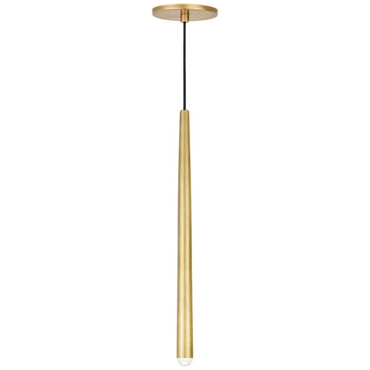 Natural Brass 1-Light LED Pendant with Integrated Bulb