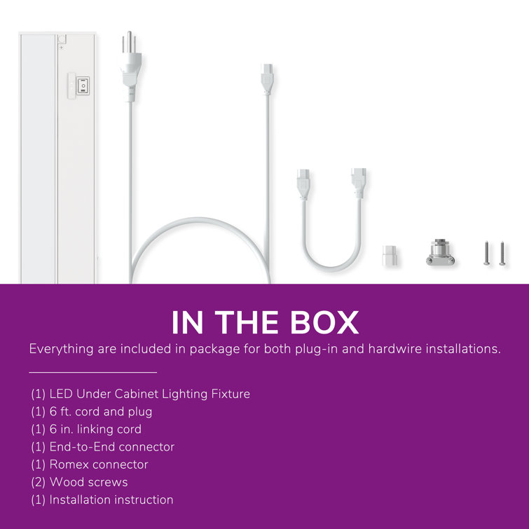 Inlight 32-inch White Aluminum Dimmable LED Under Cabinet Light