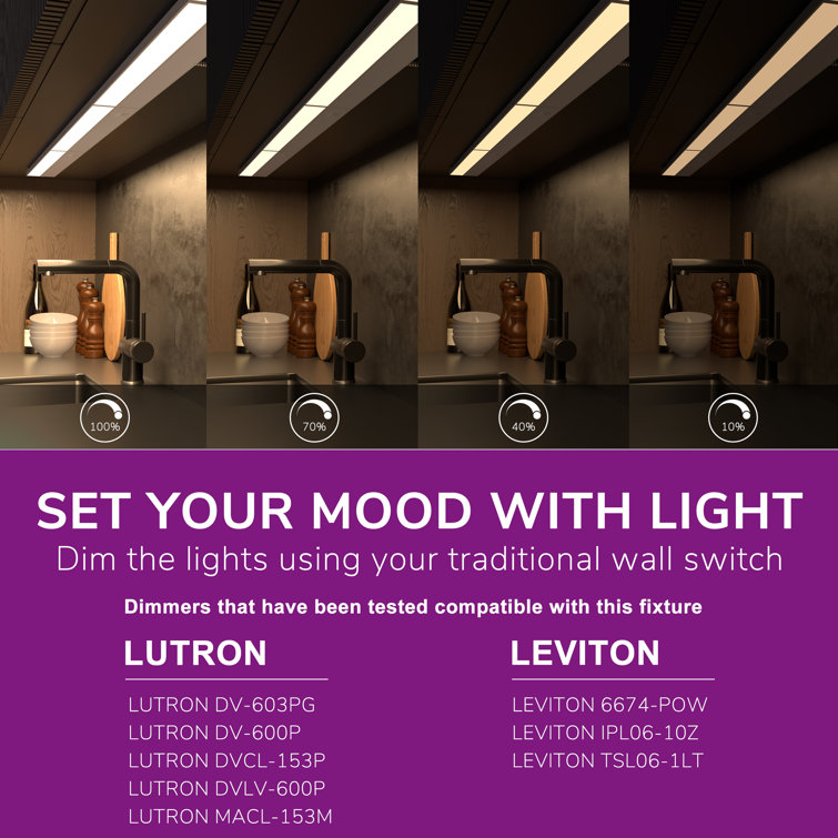 Inlight 32-inch White Aluminum Dimmable LED Under Cabinet Light