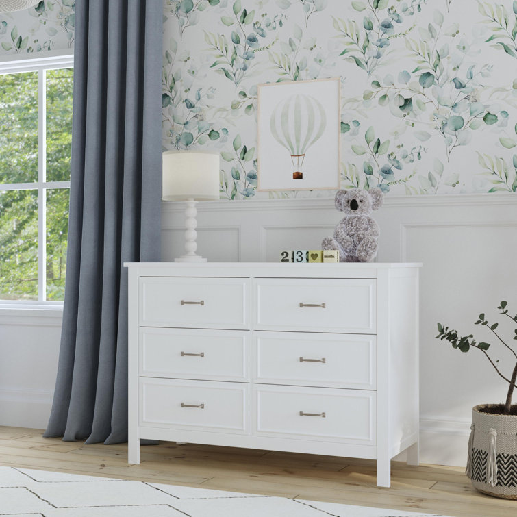 Charlie Classic White 6-Drawer Nursery Double Dresser