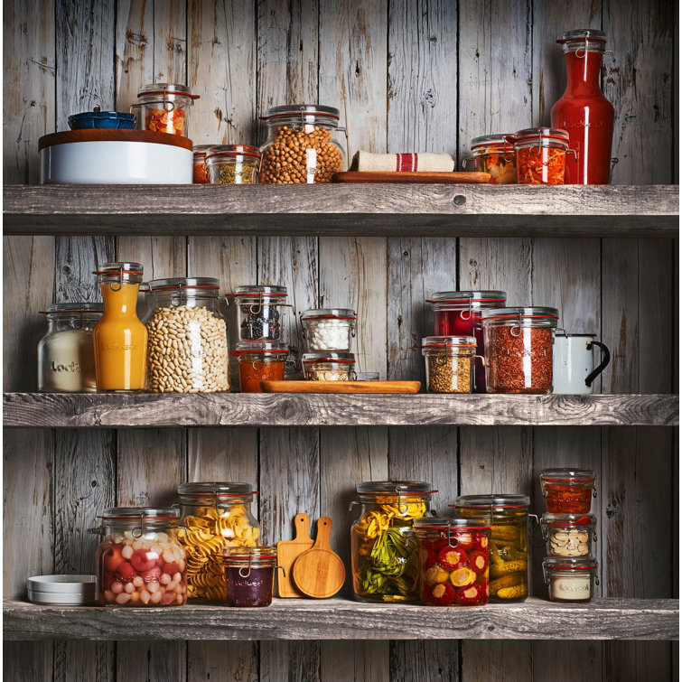 Clear Glass Airtight Canning Jar Set with Stainless Steel Clamp