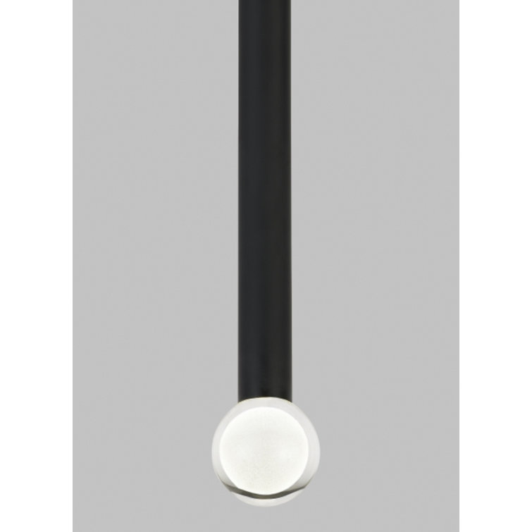 Nightshade Black Modern LED Pendant with Crystal Globe