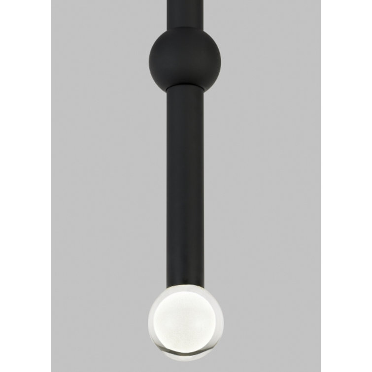 Nightshade Black Modern LED Pendant with Crystal Globe
