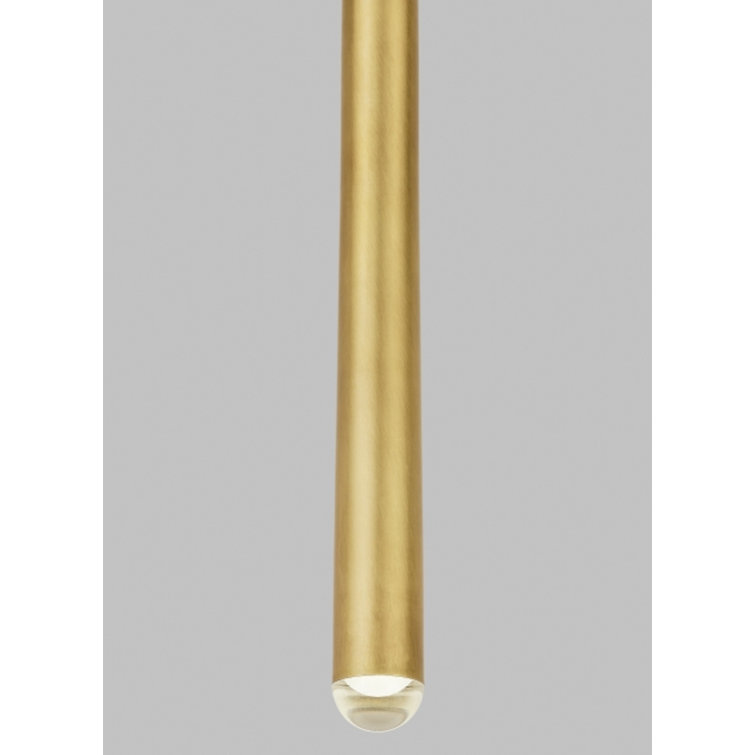 Natural Brass 1-Light LED Pendant with Integrated Bulb
