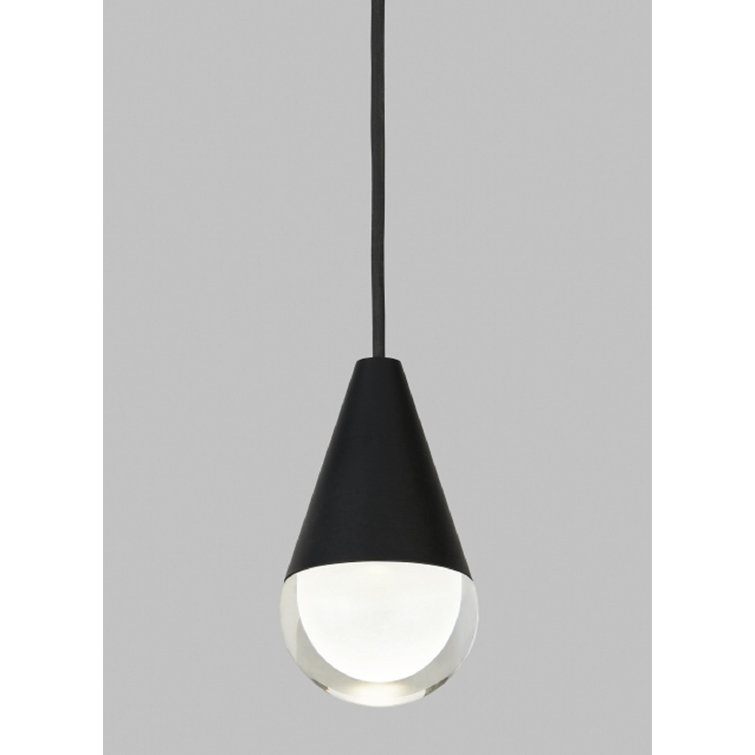 Nightshade Black Mini LED Pendant Light with Crystal Shade