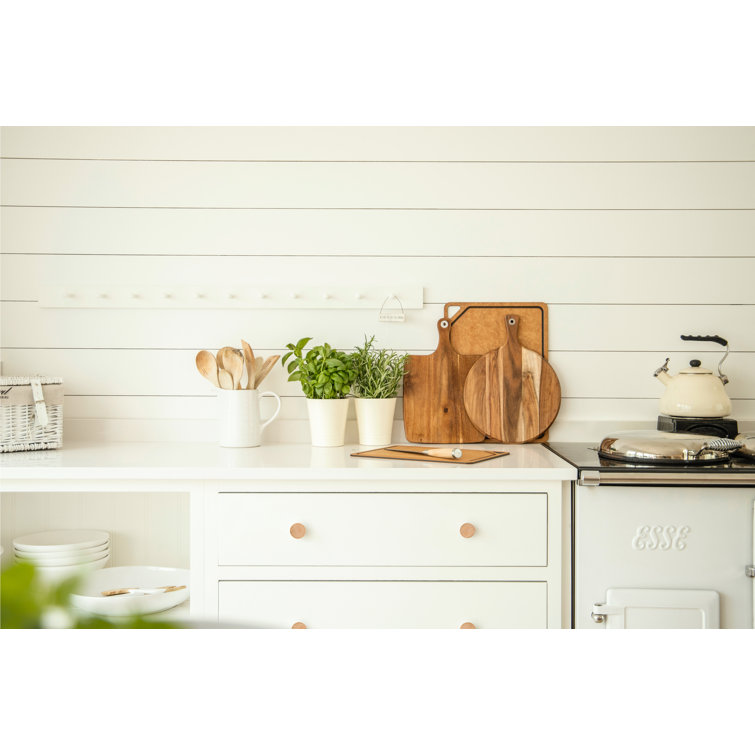 Natural Beige Round Wood Knob with Mounting Hardware