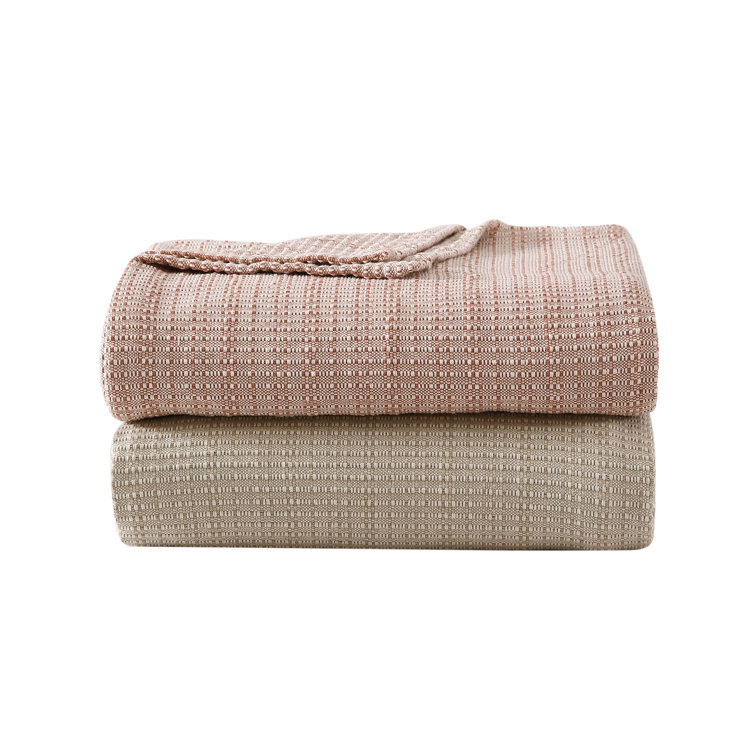 King Size Light Brown Cotton Reversible Blanket