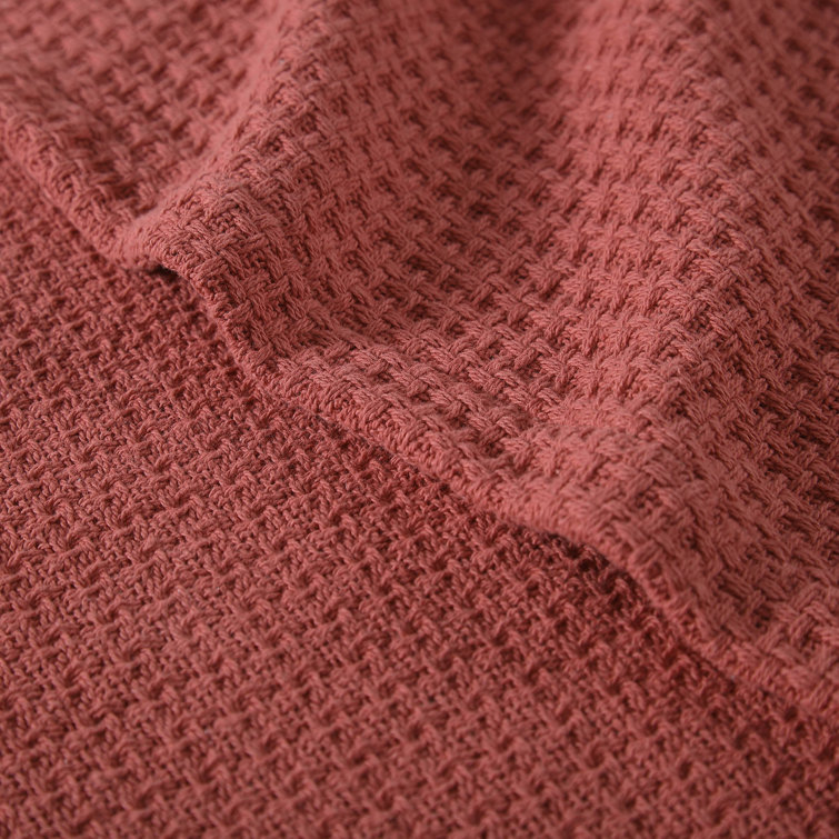 King Coral Cotton Woven Reversible Blanket