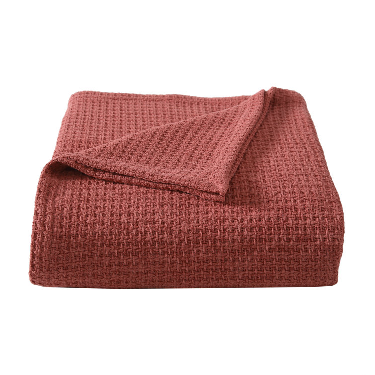 King Coral Cotton Woven Reversible Blanket