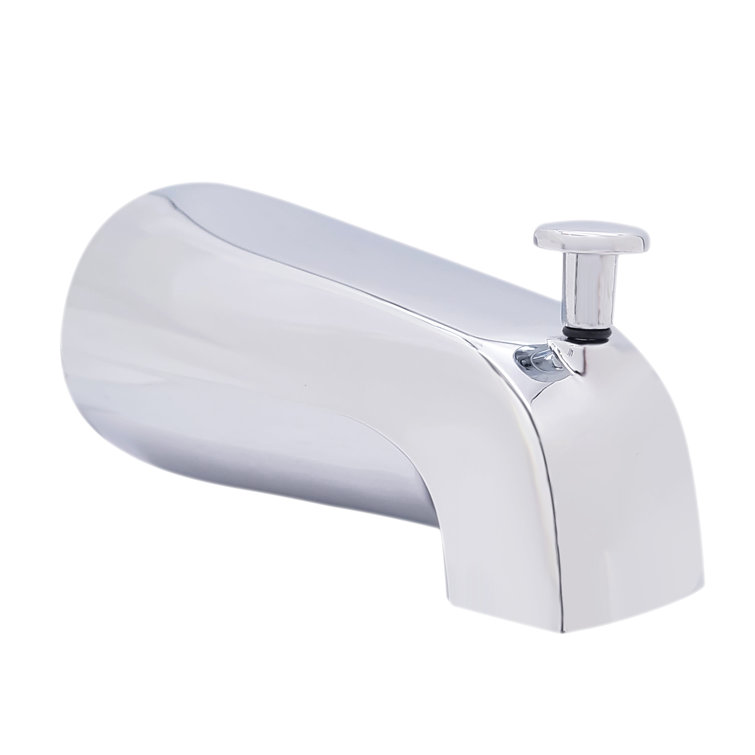 Polished Chrome Wall Mounted Tub Spout with Front Diverter