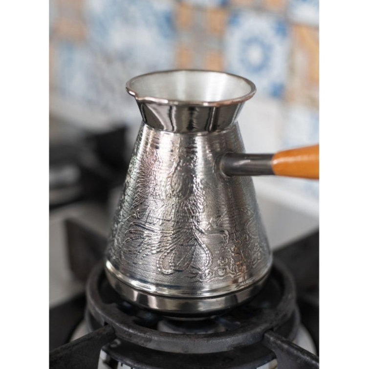 Firebird Copper Turkish Coffee Pot with Wooden Handle