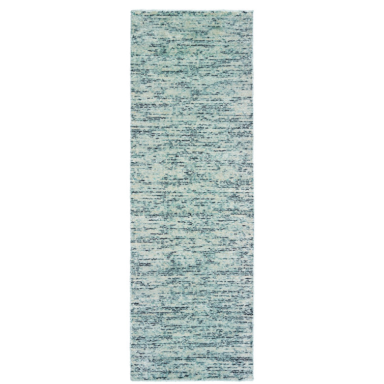 Hand-Tufted Gray Elegance 30"x96" Wool-Viscose Blend Area Rug