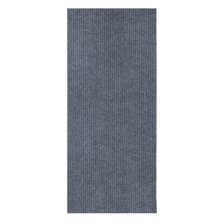 Gray Non-Slip Synthetic Hallway Runner Rug, 2' x 5'