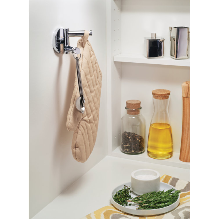 Chrome Modern Double Swivel Wall Mounted Robe Hook