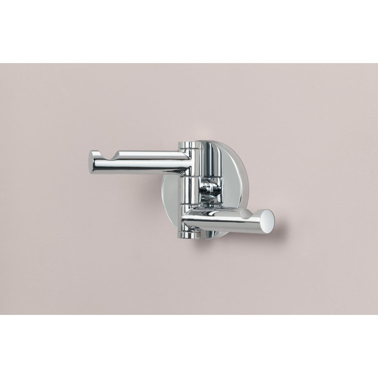 Chrome Modern Double Swivel Wall Mounted Robe Hook