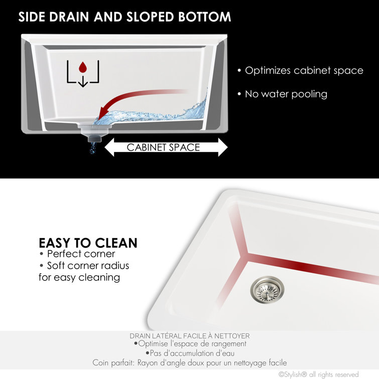 White Composite Granite 30" Farmhouse Apron Kitchen Sink with Accessories