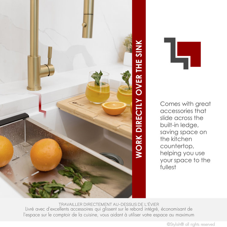 White Composite Granite 30" Farmhouse Apron Kitchen Sink with Accessories