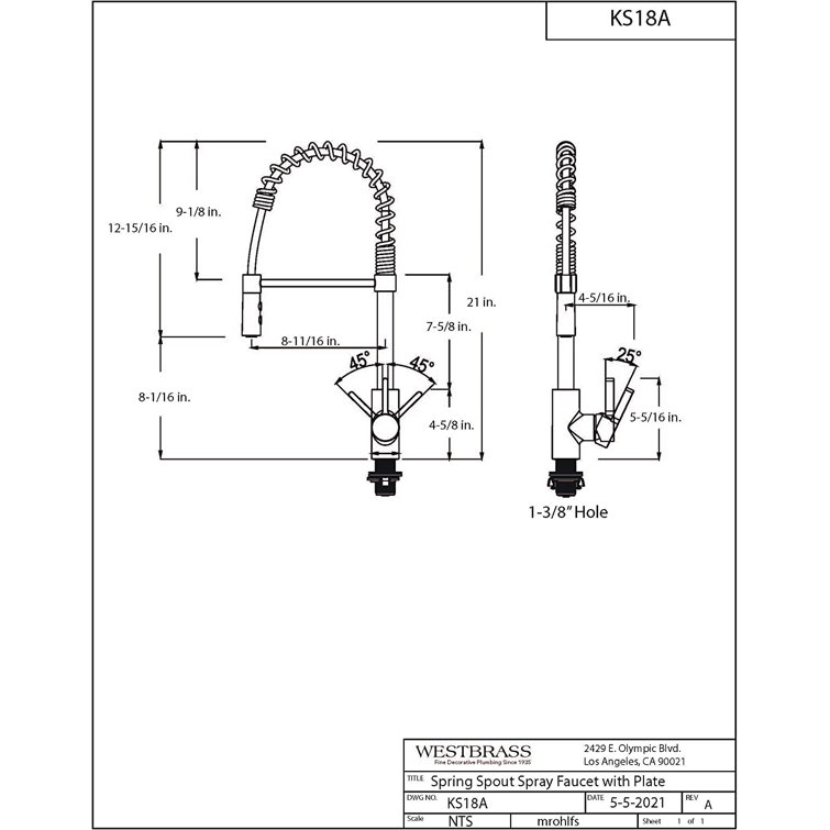 21" Matte Black Stainless Steel Pull Down Kitchen Faucet