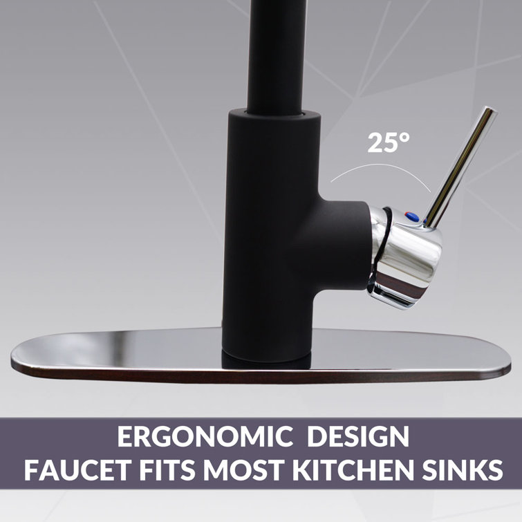 21" Matte Black Stainless Steel Pull Down Kitchen Faucet
