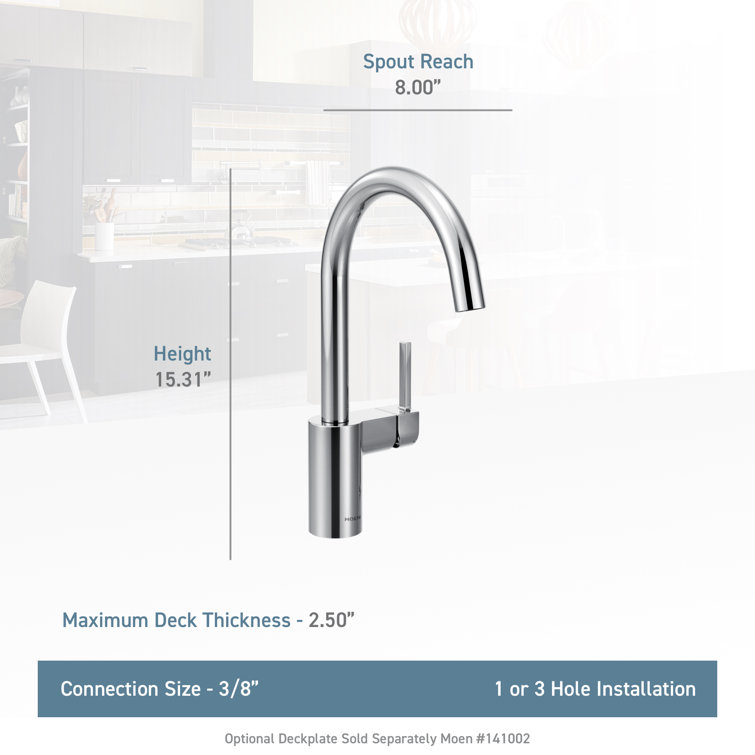 Align 15'' High Arc Chrome Stainless Steel Kitchen Faucet with Pull-out Spray