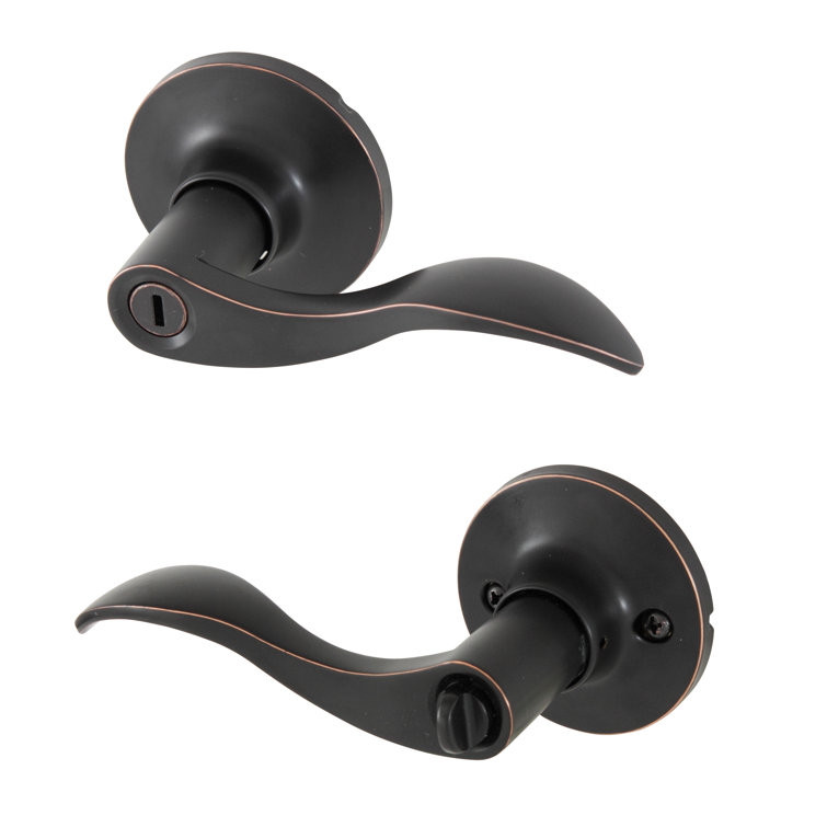 Oil Rubbed Bronze Wave Lever Entry Door Lock