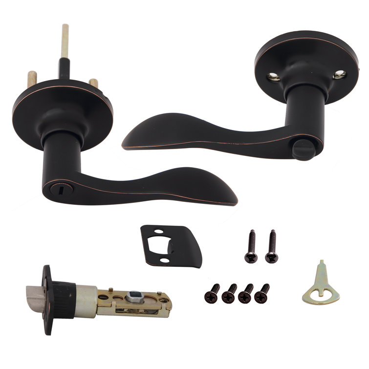 Oil Rubbed Bronze Wave Lever Entry Door Lock