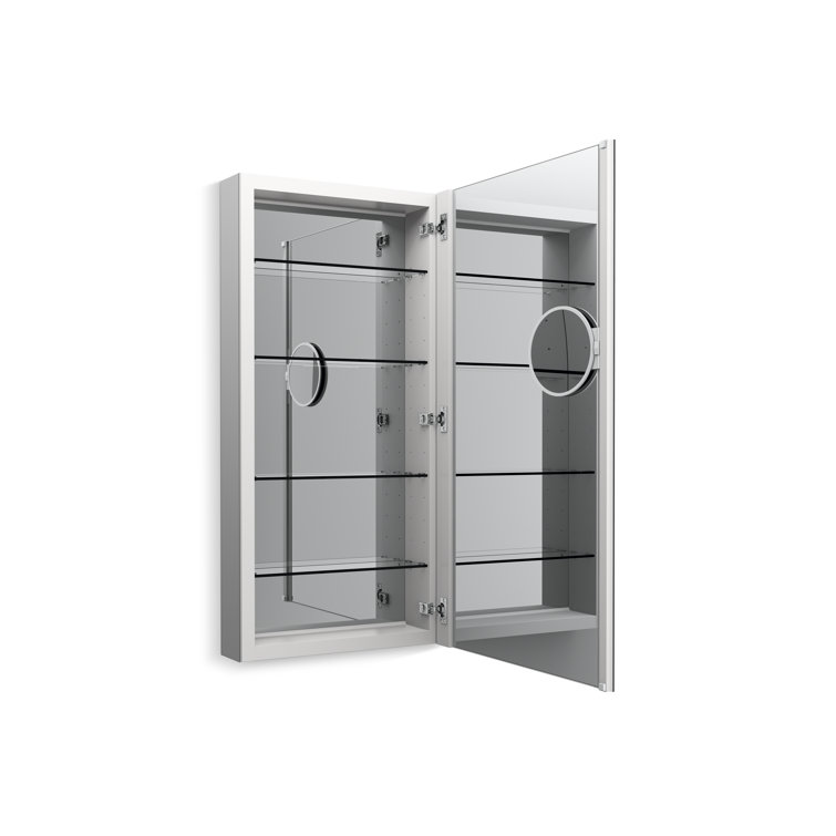 Verdera 40" x 20" Silver Aluminum Medicine Cabinet with Mirror