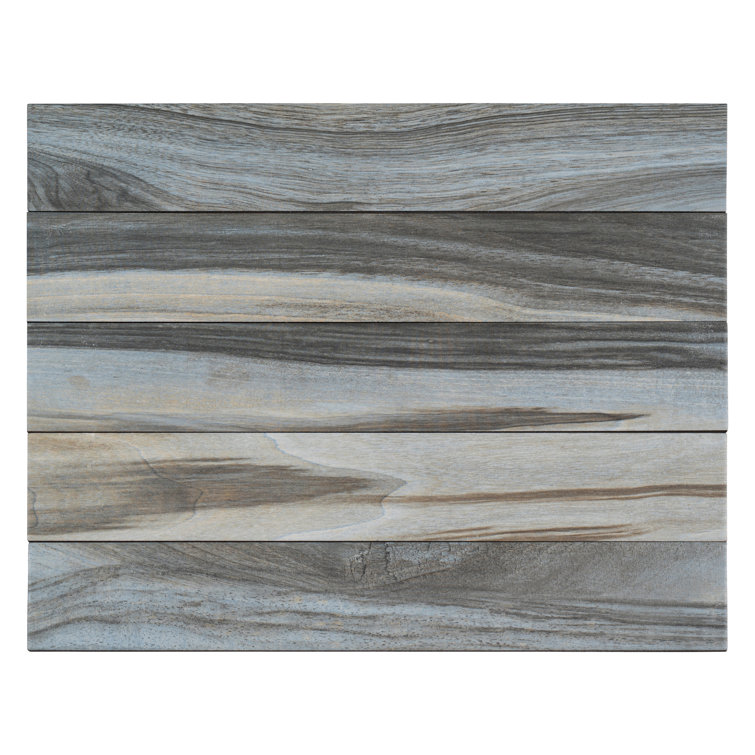 Nabo Fjord Blue Large Format Wood Look Matte Porcelain Tile