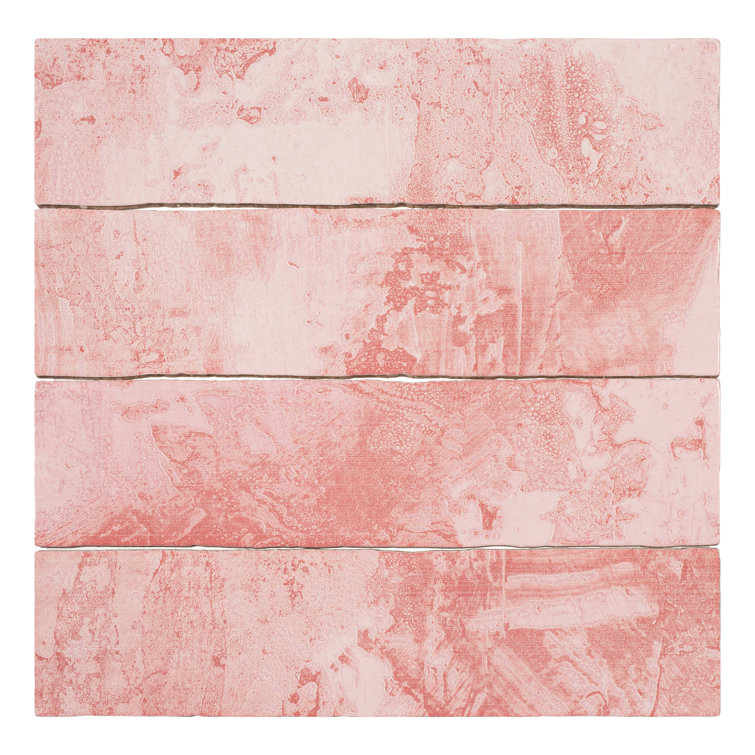 Splash Rose Pink Glossy Ceramic Subway Wall Tile