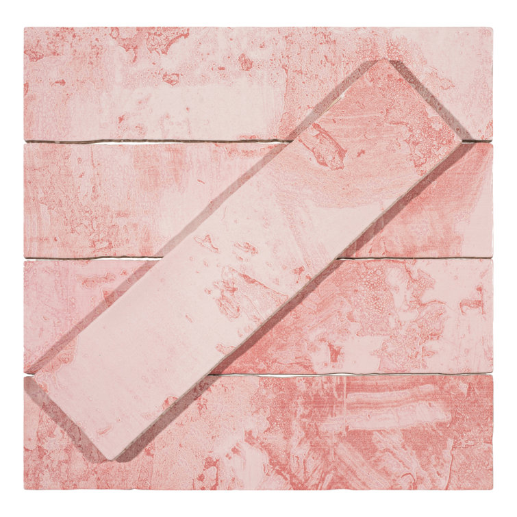Splash Rose Pink Glossy Ceramic Subway Wall Tile