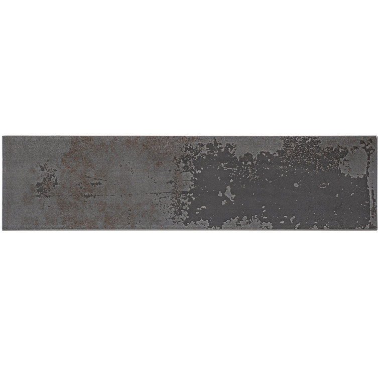 Serenite 4-in x 16-in Black Glazed Porcelain Wall Tile