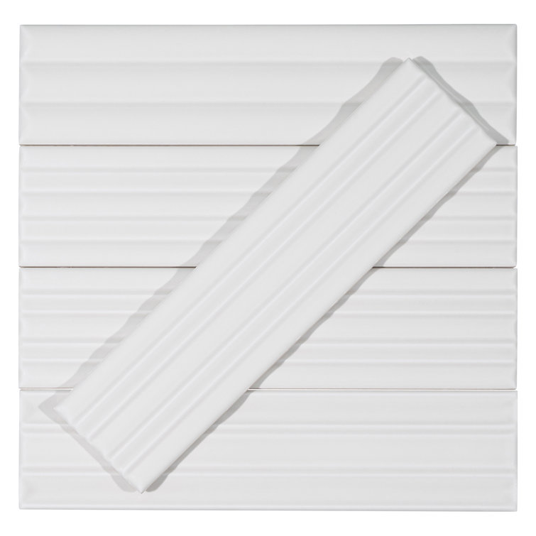 Galor Liniar Glossy White Ceramic Subway Wall Tile