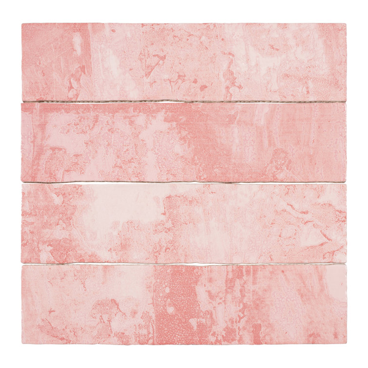 Splash Rose Pink Glossy Ceramic Subway Wall Tile