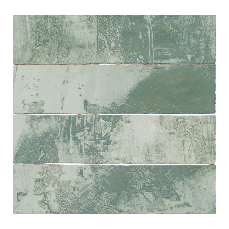 Splash Viridian Green 3" x 12" Glossy Ceramic Subway Tile