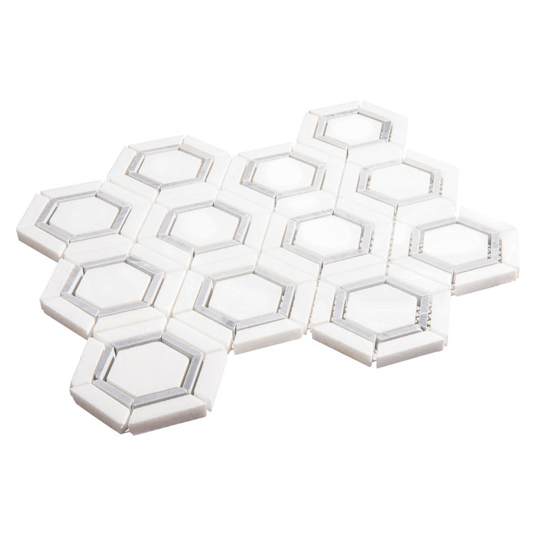 Hexaco Polished Natural Stone Hexagon Mosaic Tile Sheet