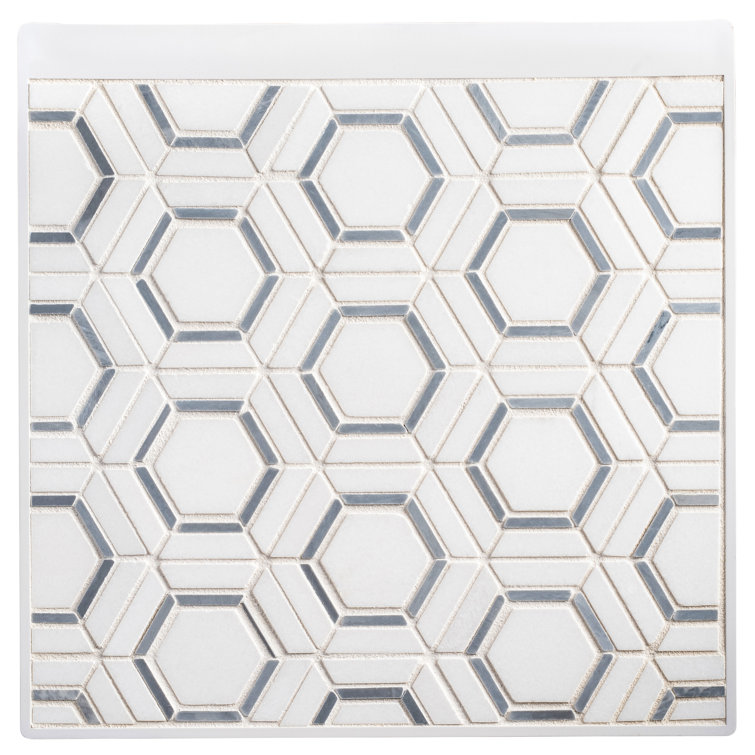 Hexaco Polished Natural Stone Hexagon Mosaic Tile Sheet