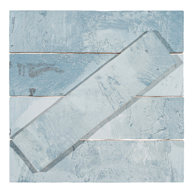 Splash Mermaid Blue Glossy Ceramic Subway Wall Tile