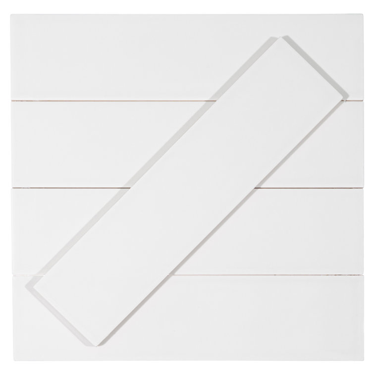 Galor-Nayim 3" x 12" Glossy White Ceramic Subway Tile
