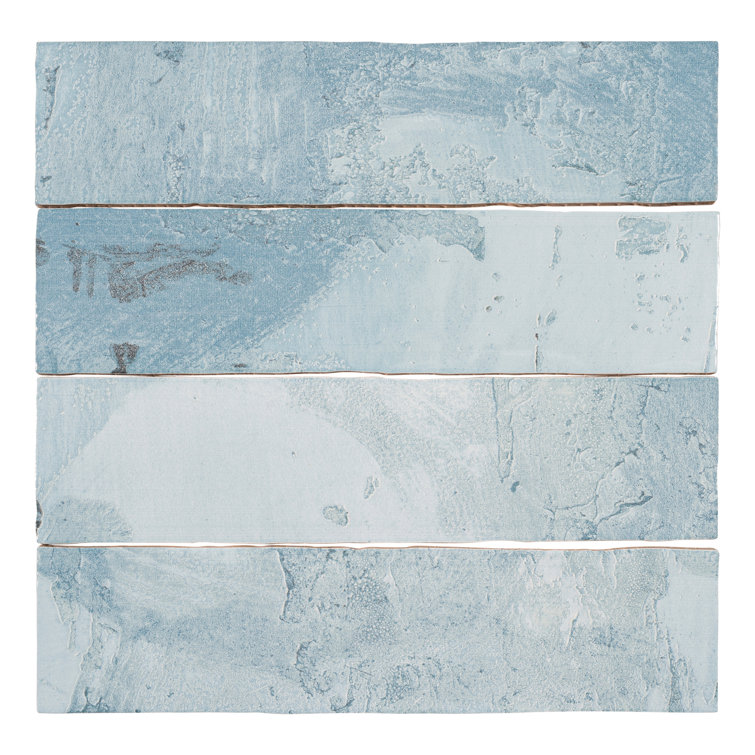 Splash Mermaid Blue Glossy Ceramic Subway Wall Tile
