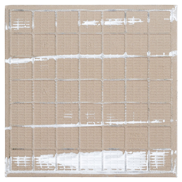 Luv Ti'Amo 8" Black and White Porcelain Encaustic Tile