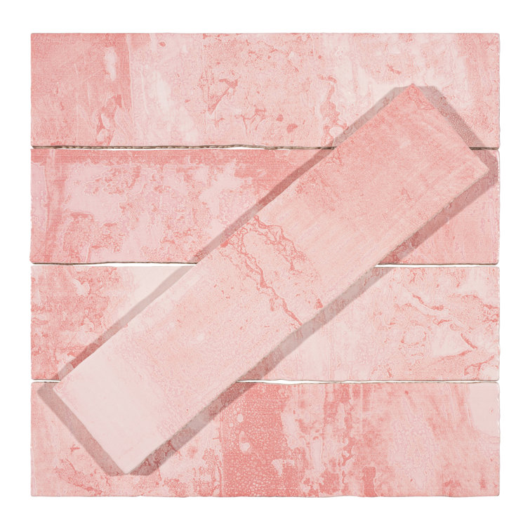 Splash Rose Pink Glossy Ceramic Subway Wall Tile