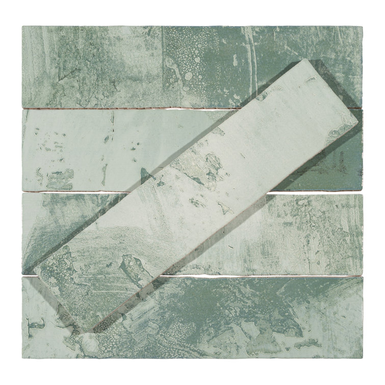 Splash Viridian Green 3" x 12" Glossy Ceramic Subway Tile