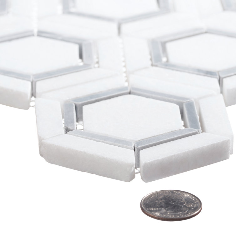 Hexaco Polished Natural Stone Hexagon Mosaic Tile Sheet