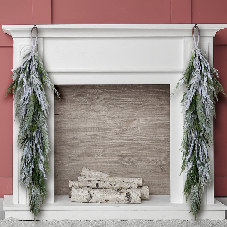 48'' Snowy Artificial Pine Garland for Outdoor Use
