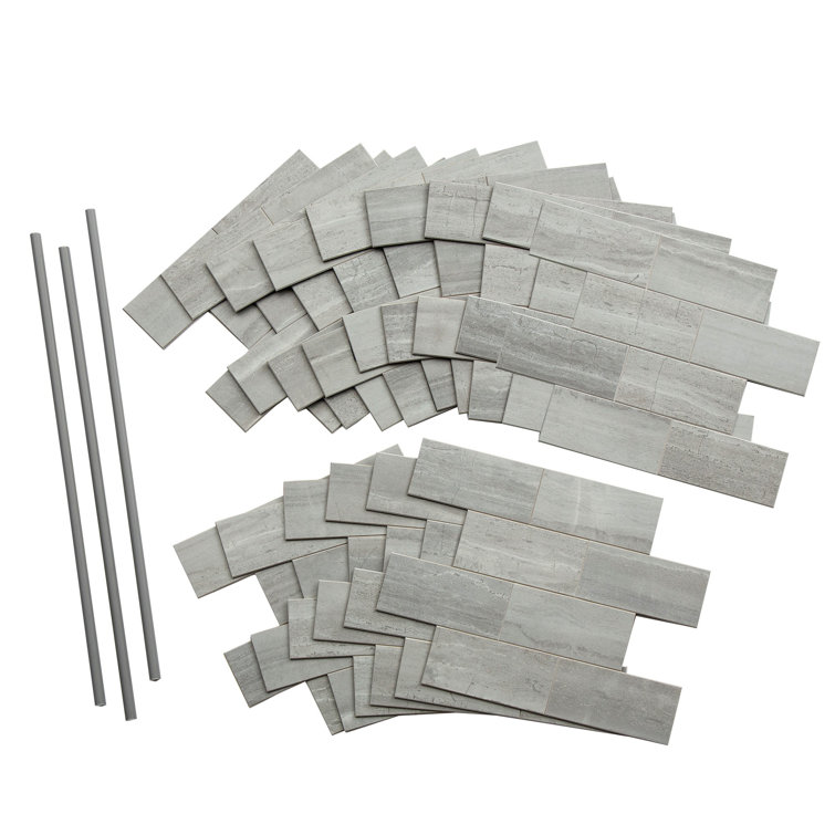 Gray PVC Peel and Stick Mosaic Tile for Kitchen and Bathroom