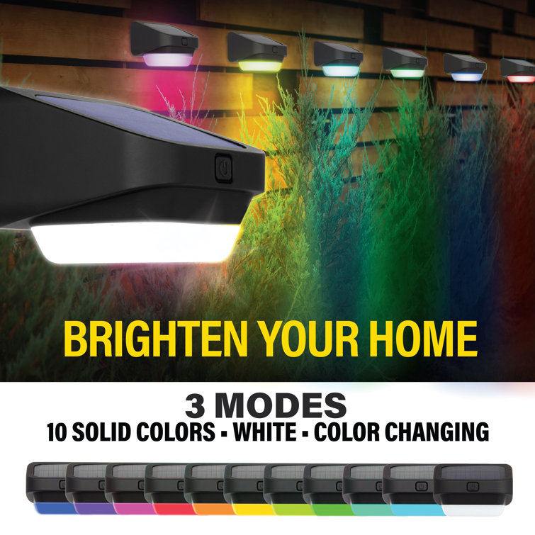 Bell+Howell Solar Powered Color Changing LED Fence Lights Multipack