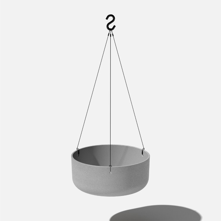 Gray 14" Hanging Plastic-Stone Outdoor Planter