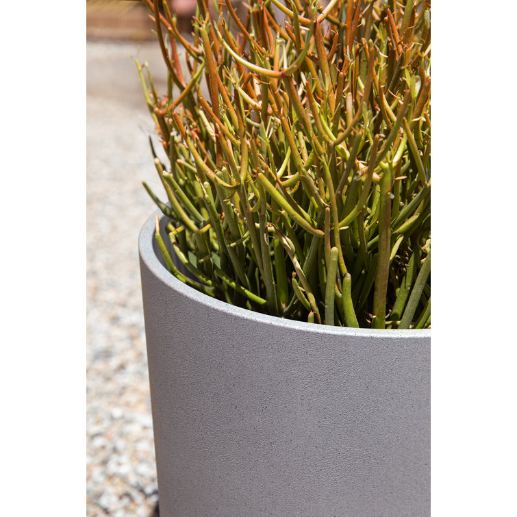 Gray 20" Plastic-Stone Indoor/Outdoor Planter