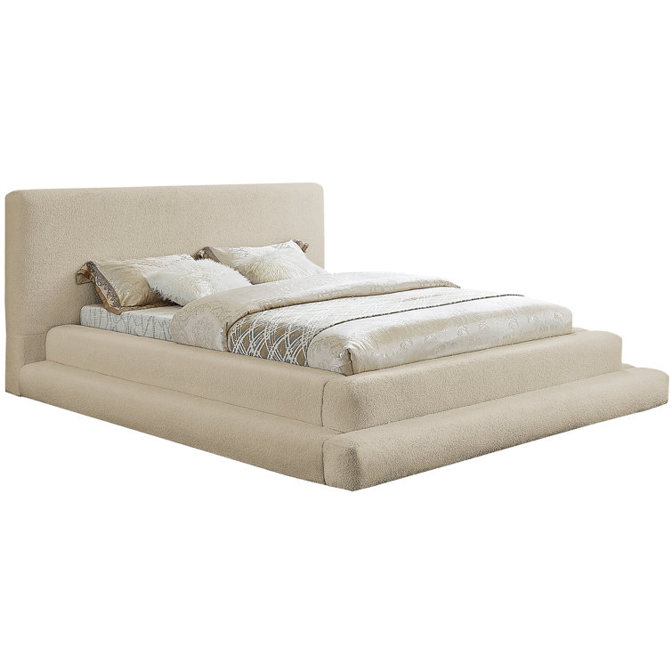 Black Queen Upholstered Bed with Rectangular Headboard